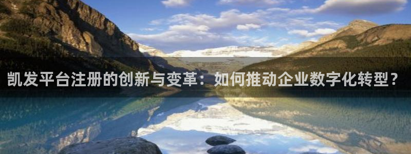 威九国际4代理：凯发平台注册的创新与变革：如何推动企业数字化转型？