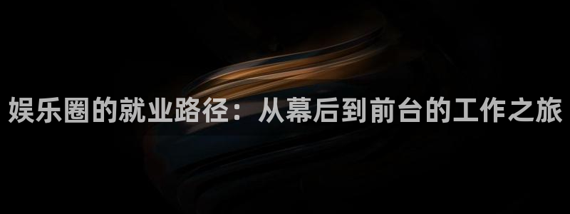 威九国际体育3：娱乐圈的就业路径：从幕后到前台的工作之旅